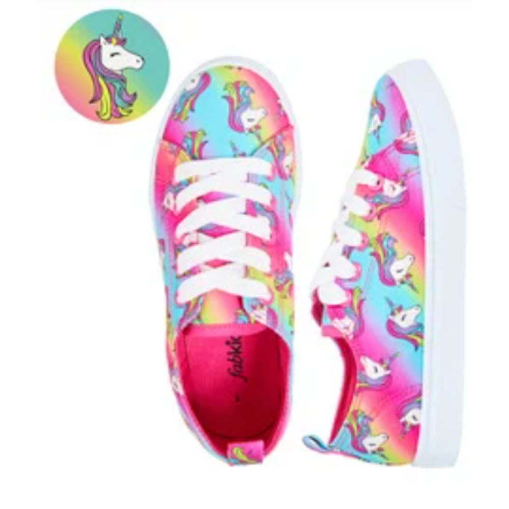 Fabkids Rainbow Unicorn Sneaker Size 5 NWT